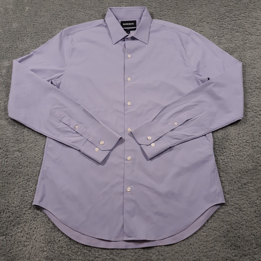 Bonobos Performance Shirt Mens Size M Slim Fit Nylon Spandex Light Blue Pink